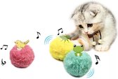 GEEL interactieve plush ball | kattenspeelgoed | kittenspeelgoed | geluidsbal | Dieren speeltje | Insectengeluid| 3 geluiden| musthave voor katten |