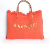 Canvas Strandtad Shopper Oranje #MOMLIFE