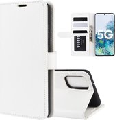 Samsung Galaxy S20 FE hoesje - MobyDefend Wallet Book Case (Sluiting Achterkant) - Wit - GSM Hoesje - Telefoonhoesje Geschikt Voor: Samsung Galaxy S20 FE