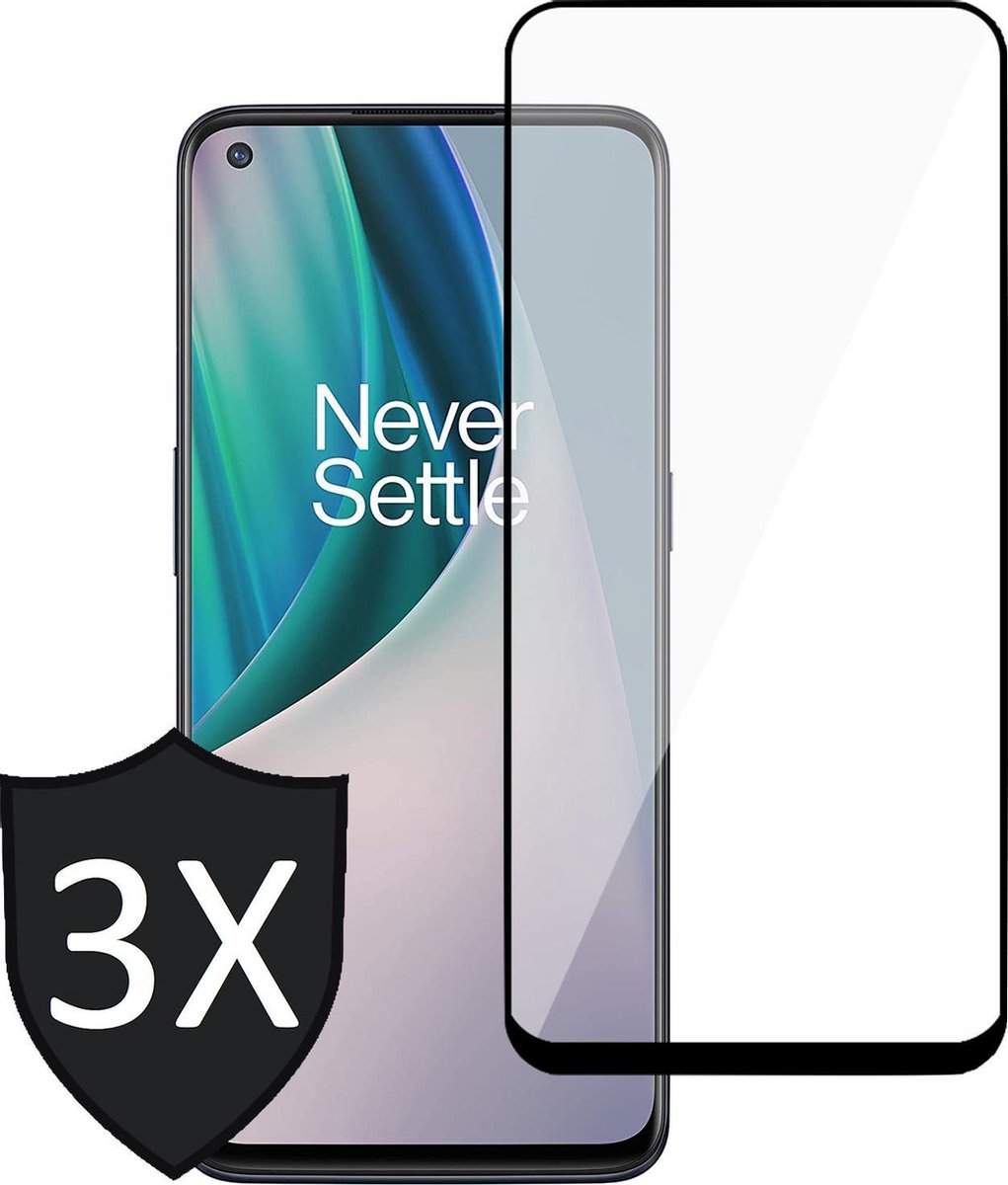 Screenprotector geschikt voor OnePlus Nord N10 5G - 3x Screen Protector Glas Full