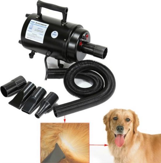 Waterblazer voor Honden met Geluidsdemper | Hondenfohn met veel Opties
