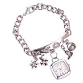 Horloge armband- bedels- bloem -hartje- love- Zirkonia- Charme Bijoux