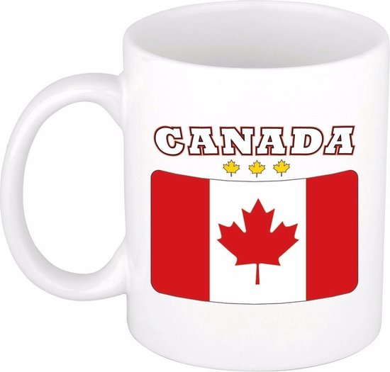 Beker / mok met de Canadese vlag - 300 ml keramiek - Canada