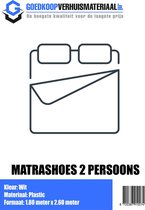 Matrashoes 2 persoons wit - Extra sterk plastic - Matrashoes verhuizen - Beschermhoes verhuizen - 260cm x 180cm