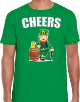 St. Patricks day t-shirt groen voor heren - Cheers - Ierse feest kleding / outfit / kostuum M