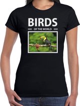 Dieren foto t-shirt Toekan - zwart - dames - birds of the world - cadeau shirt Toekans liefhebber S