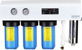 VHW104 Drinkwater UV Filter Systeem, 4 traps , 30 liter/minuut . Maakt van vervuild met LOOD en andere zware metalen veilig drinkwater voor uw hele huis  of bedrijf. Heeft een KDF
