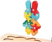 Kinderpuzzel - Hout - 10 stukjes - Konijn - Vanaf 3 jaar - Schoencadeau