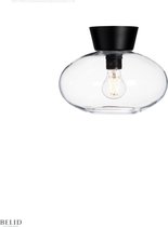 Bullo plafondlamp H 212mm Mat Zwart - klaar glas