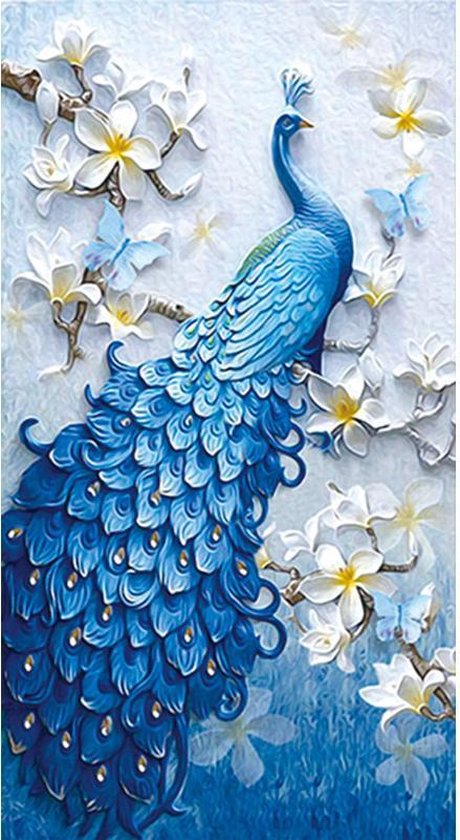 Peinture par numéro Adultes - Magnolia Peacock - taille de la photo 50x70cm  - Peinture
