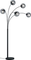 LED Vloerlamp - Torna Balina - E14 Fitting - Rond - Mat Zwart - Aluminium