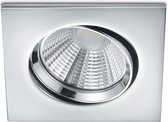 LED Spot - Inbouwspot - Torna Paniro - Vierkant 5W - Dimbaar - Warm Wit 3000K - Mat Chroom - Aluminium - 80mm
