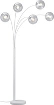 LED Vloerlamp - Torna Balina - E14 Fitting - Rond - Mat Wit - Aluminium