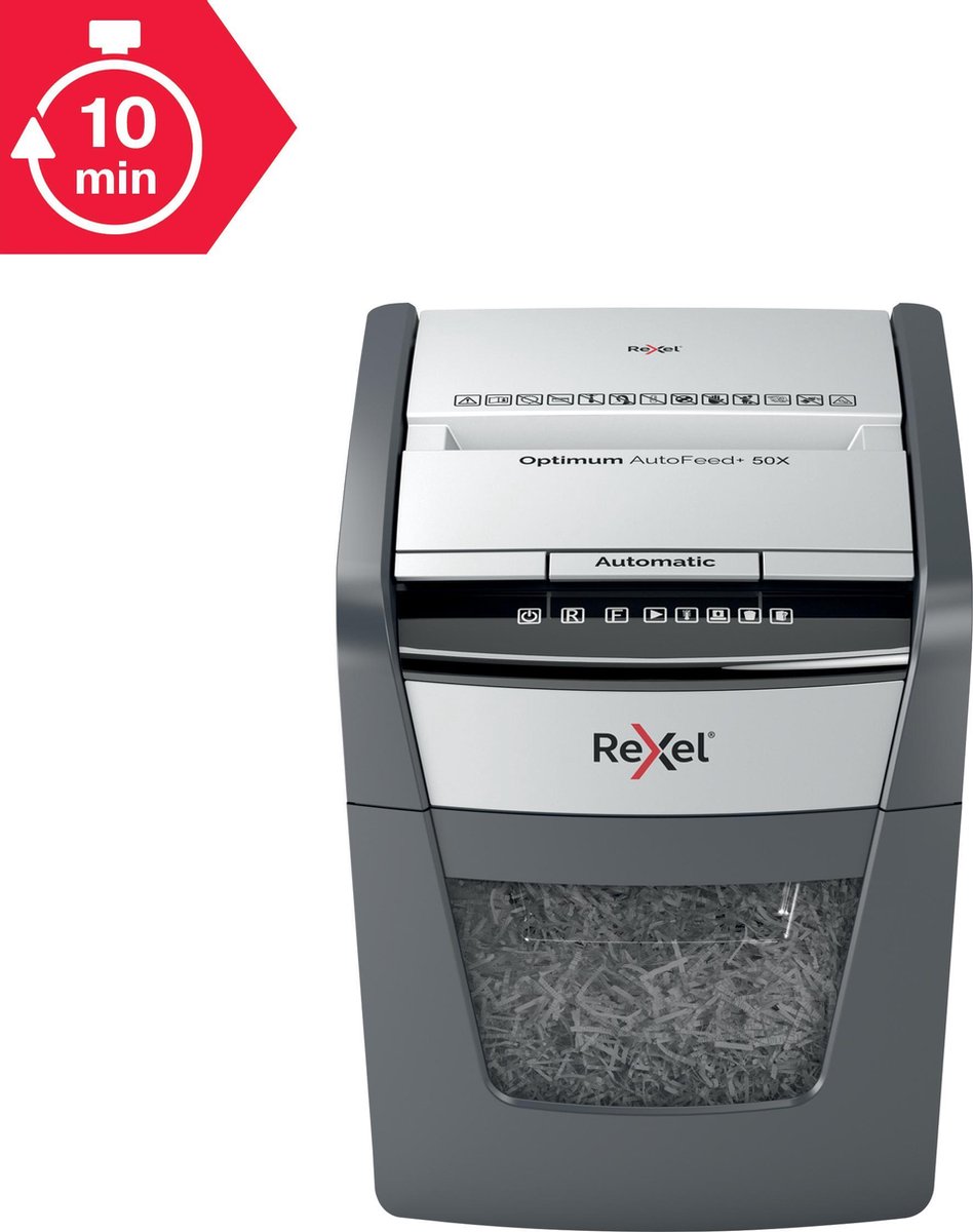 Rexel Optimum AutoFeed+ 50X Fluisterstille Papierversnipperaar thumbnail 5