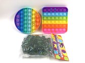 Pop it Fidget toy - Set : 2 x Regenboog kleuren + 100 knikkers