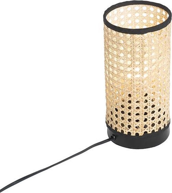 QAZQA kata - Landelijke Tafellamp - 1 lichts - H 25 cm - Naturel - Woonkamer | Slaapkamer | Keuken