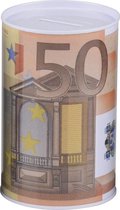 SP50XL2-G | Spaarpot 50 euro biljet | Geldspaarpot | Euro spaarpot volwassenen| spaarpot jongen | spaarpot meisje | spaarpot kinderen |spaarpot blik | XL formaat ø16 x 16 cm | per