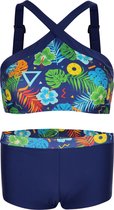 Bikini hipsterbroekje en croptop met brede bandje Tropical flowers 170-176