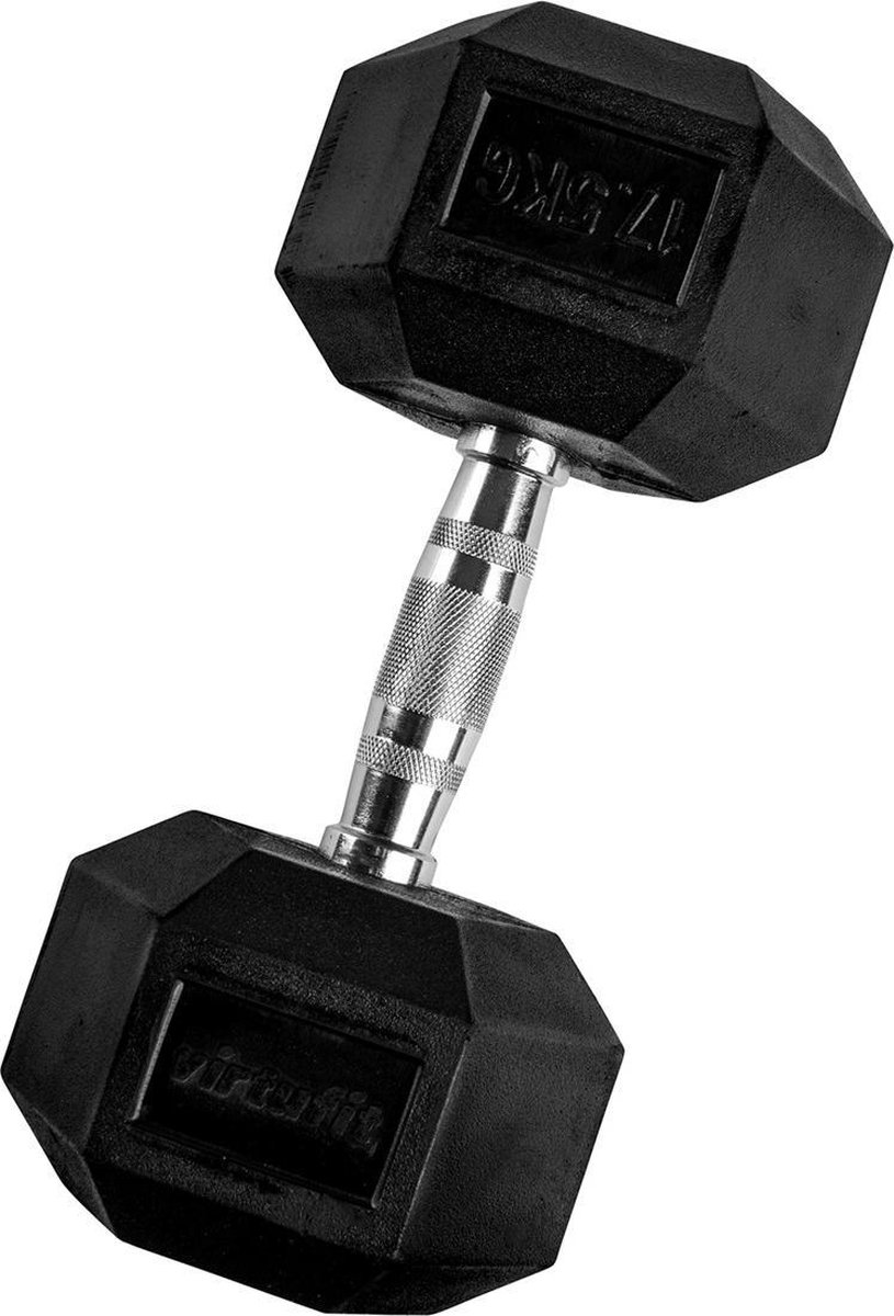 VirtuFit Hexa Dumbbell Pro - 17,5 kg - Hexagon Dumbbell - Duurzaam en Slijtvast - Krachttraining - Gewicht - CrossFit & Fitness - Geschikt voor Beginners en Professionals - Per Stuk Verkocht – foto 2