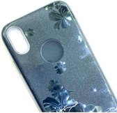 Apple iPhone XR Hoesje Zwart Glitters Stevige Siliconen TPU Case BlingBling  met 2x gratis Tempered glass Screenprotector