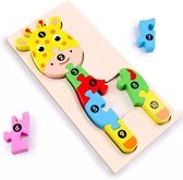 Kinderpuzzel - Hout - 10 stukjes - Giraffe - Vanaf 3 jaar