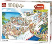 King Comic Vakantie Puzzel - Cruise Boot - Cartoon Legpuzzel 68 x 49 cm1000 Stukjes - Multi Color