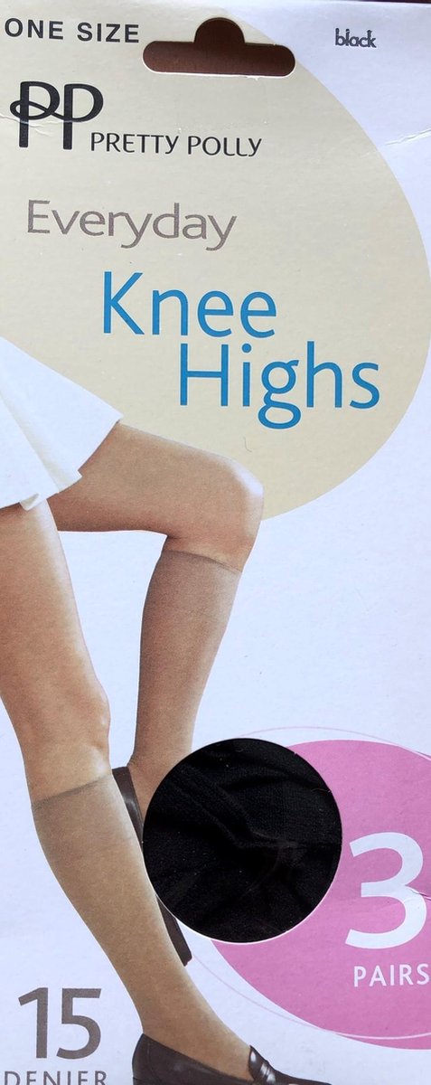 Pretty Polly Kniekousjes - EveryDay - Pantykousjes - 15 Den - 3 Paar Voordeelverpakking - One Size - Zwart