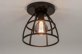 Lumidora Plafondlamp 73656 - E27 - Zwart - Bruin - Metaal - ⌀ 25 cm