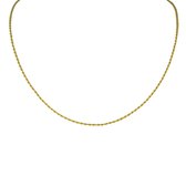 Silventi 9SIL-21101 Zilveren ketting - Dames - Koord - 1,3 m Dik - 45 + 7 cm  - Gold plated (Verguld / Goud en Zilver)