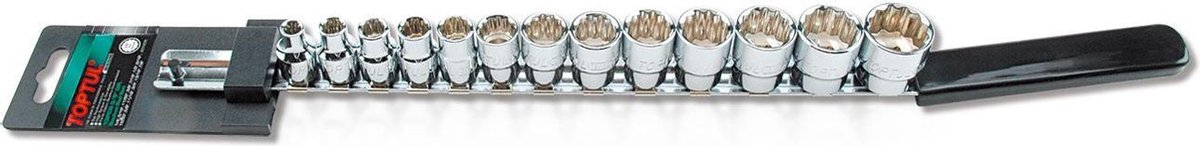 SET DOPPEN INCH KORT 12K,13PCS 3/8DR.:3/8-7/8