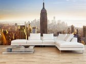 Professioneel Fotobehang New York Empire State Building - licht bruin - Sticky Decoration - fotobehang - decoratie - woonaccesoires - inclusief gratis hobbymesje - 520 cm breed x 350 cm hoog 