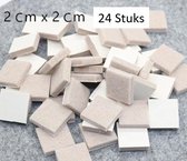 Zelfklevende meubelonderzetters - Vierkant - 24 STUKS - Beige - Meubel onderzetters - Vloerbeschermers - Vloerbeschermer - Anti-slip stoelpoot - Anti-kras vilt - Zelfklevende Vilt