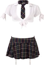 Schoolmeisjes Uniform - Dames Lingerie - Medium - Kostuums - Wit - Discreet verpakt en bezorgd