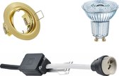 OSRAM - LED Spot Set - Parathom PAR16 927 36D - GU10 Fitting - Dimbaar - Inbouw Rond - Mat Goud - 3.7W - Warm Wit 2700K - Kantelbaar Ø83mm