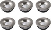 LED Veranda Spot Verlichting 6 Pack - Inbouw Rond 3W - Natuurlijk Wit 4200K - Mat Chroom Aluminium - Ø48.5mm