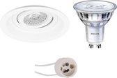 PHILIPS - LED Spot Set - SceneSwitch 827 36D - Proma Domy Pro - GU10 Fitting - Dimbaar - Inbouw Rond - Mat Wit - 1.5W-5W - Warm Wit 2200K-2700K - Verdiept - Kantelbaar - Ø105mm