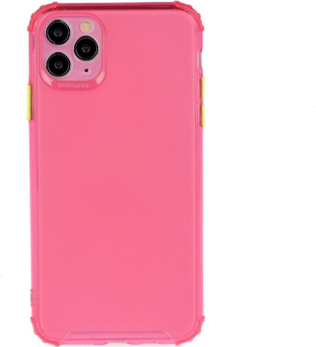 Mobigear Hoesje geschikt voor Apple iPhone 12 Pro Max Telefoonhoesje Flexibel TPU | Mobigear Cushion Backcover Shockproof | Schokbestendig iPhone 12 Pro Max Telefoonhoesje | Anti Shock Proof - Magenta