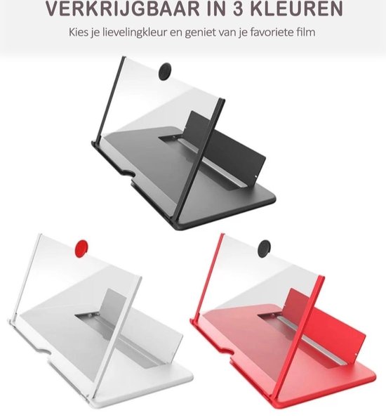 Vergrootglas Voor Telefoonscherm/Tabletscherm - 3D - 12 Inch - Zwart - Home-Cinema