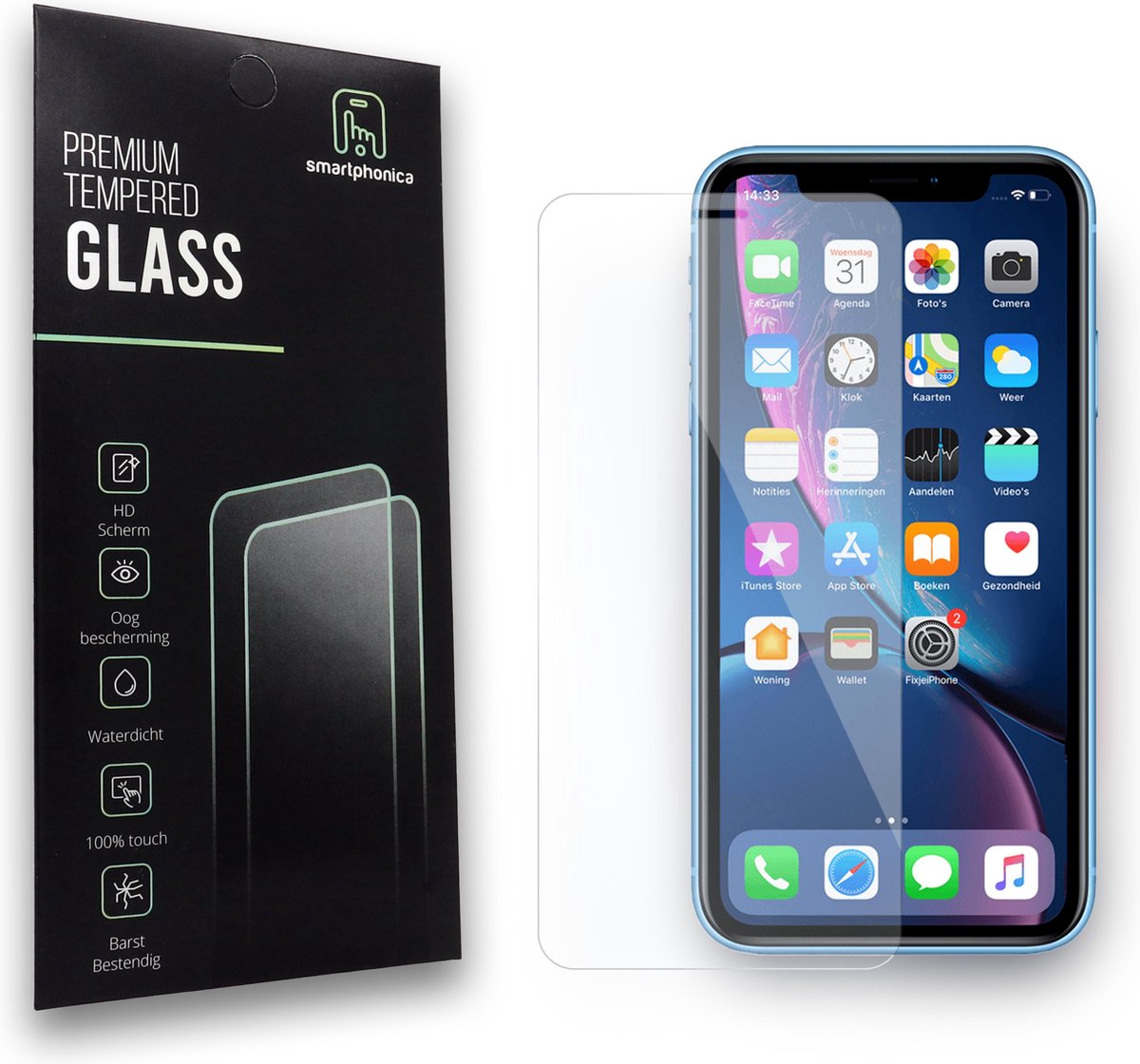 Smartphonica Screenprotector geschikt voor iPhone Xr screenprotector van buigbaar glas geschikt voor Apple iPhone XR