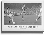 Walljar - De Graafschap - Feyenoord '73 - Zwart wit poster met lijst