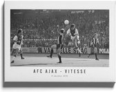Walljar - Poster Ajax met lijst - Voetbalteam - Amsterdam - Eredivisie - Zwart wit - AFC Ajax - Vitesse '78 - 50 x 70 cm - Zwart wit poster met lijst