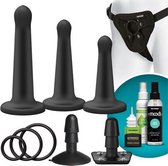 Silicone Pegging Set - Toys voor dames - Strap on - Zwart - Discreet verpakt en bezorgd