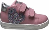 Falcotto velcro's zilveren hart lederen sneakers Zenia roze mt 21