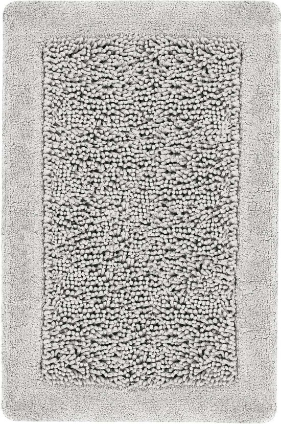 Tapis de Badmat Luxe Danique Grijs | 60 x 100 | Doux et absorbant l'humidité | Antidérapant avec clous