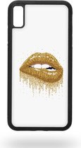 Golden lips Telefoonhoesje - Apple iPhone Xs Max