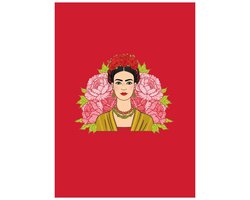 HappyBook - Notitieboek - Notebook - A4 - Rood - FridaKahlo - Gelijnd - Softcover - Elastiek - Boekenlegger - Werk - Dagboek - Studie - Cadeau - School - Schrijfboek - Logboek - Vrolijk - Relatiegeschenk - Frida - Kahlo - Zakelijke notities - Plannen
