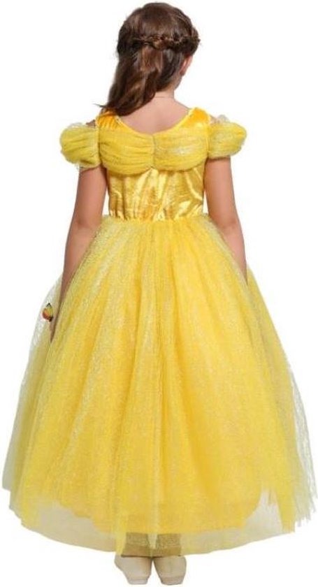 Robe princesse habiller robe 104-110 (110) jaune Luxe avec papillons + gants habiller les vêtements