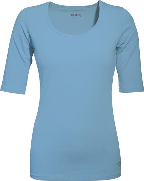 MOOI! Company - Dames T-shirt Joyce - mouwtje tot de elleboog - Aansluitend model - Kleur Lavendel - S