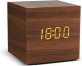 Digitale klok - Bureauklok - Wooden look - Donker hout + Witte cijfers