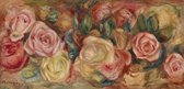 Kunst: Roses, c. 1912 van Pierre-Auguste Renoir. Schilderij op canvas, formaat is 45x100 CM